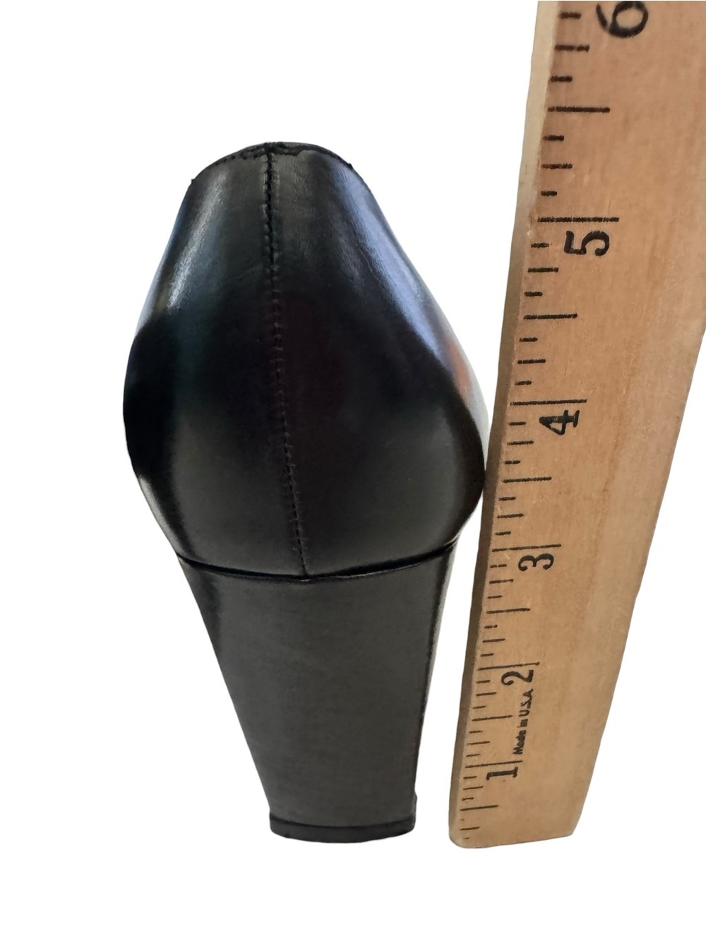 Stuart Weitzman Black Leather Pointed Toe Pumps Size 8B Classic Quiet Luxury - Picture 4 of 6